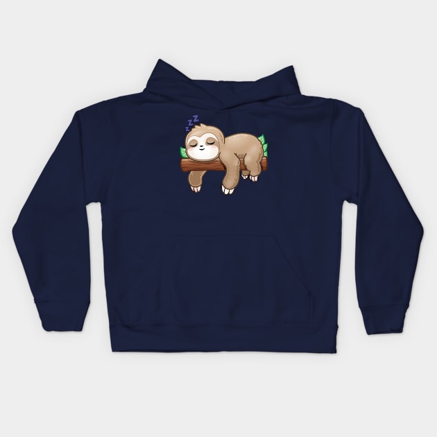 Adorable Sleeping Cute Sloth Kids Hoodie by PnJ